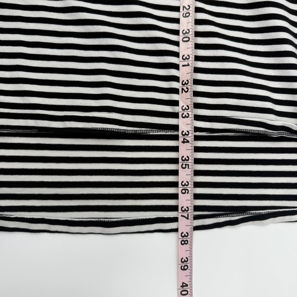 Terra Sky Dress Women 0X Black White Stripes T Shirt V Neck Short Sleeve Pockets - Picture 11 of 13